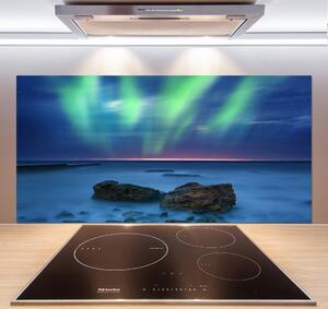 Panou sticlă decorativa bucătărie Aurora boreala