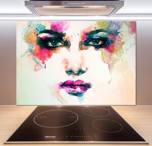 Panou sticlă decorativa bucătărie Portret de femeie