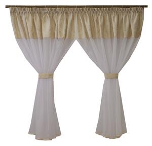 Perdea Velaria bamboo alb cu tafta ivoire, 390x160 cm