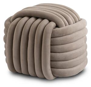 Pouf tricotat din catifea MAGMA - diverse modele de culori Bej