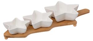 Set de boluri in forma de stea, pe suport de bambus, 42 cm