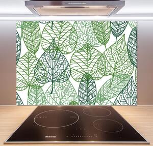 Panou de bucătărie frunze verzi model