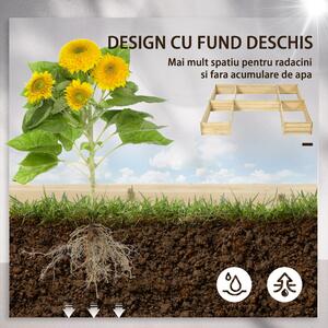 Outsunny Set 5 Jardiniere Modulare de Exterior din Lemn de Brad, pentru Grădinărit și Decor, Natural | Aosom Romania