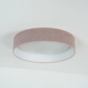 Plafonieră LED Plafond, roz, țesătură, Ø 45 cm, dimabil în 3 trepte