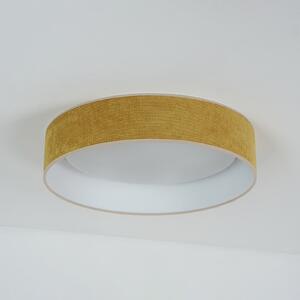Plafonieră LED Plafond, galben muștar, țesătură, Ø 45 cm, 3 trepte