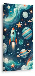 Tablou planete colorate și stele