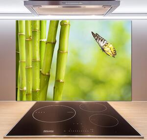 Sticlă bucătărie Bambus și fluture