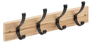 Umeras pentru hol, din lemn de paulownia, 4 carlige metalice