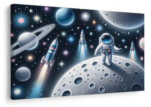 Tablou astronaut pentru copii pe Lună