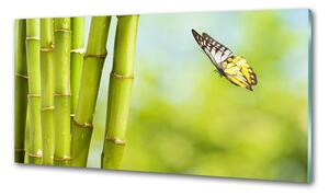 Sticlă bucătărie Bambus și fluture