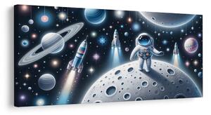 Tablou cosmonaut printre planete