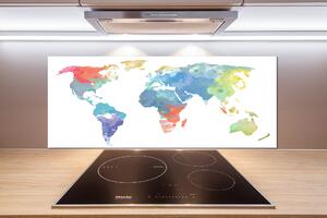 Sticlă printata bucătărie harta lumii