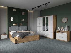 Set dormitor complet Alb/Stejar Adapto C11