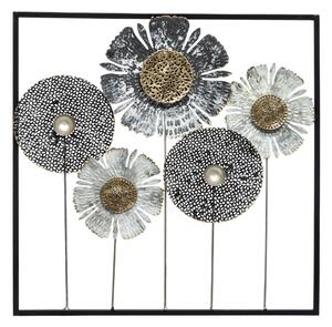 Decor de perete metalic FLORE, 50 x 50 cm