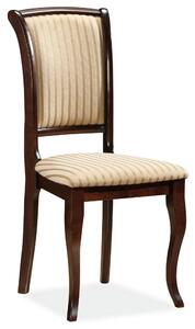 Scaun MN-SC, bej lucios/nuc inchis, stofa/lemn, 45x42x96 cm