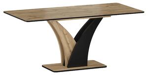 Masa extensibila VENTO, stejar artisan/negru, PAL, 120-160x68x76 cm