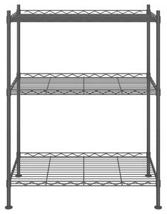 Raft de depozitare, 3 niveluri, negru, 60 x 35 x 76 cm, 150 kg