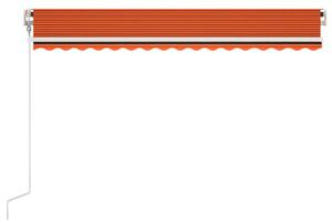 Copertină retractabilă automat, portocaliu și maro, 450x300 cm