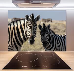 Panou sticla securizata bucatarie două zebre