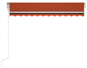 Copertină retractabilă automat, portocaliu și maro, 350x250 cm