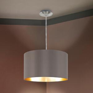 EGLO Maserlo lampă suspendată textilă cappuccino 38 cm, reglabil, Maro / Rugină, Camera de zi / sufragerie, Țesătură / Textil, Modern