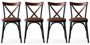 Set de scaune de sufragerie Ekol Brown, 4 buc
