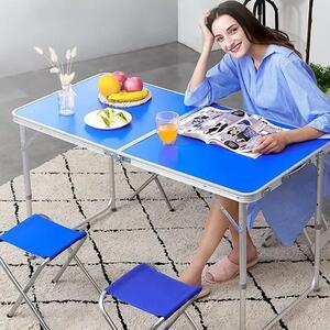Campmate™ Masă De Camping Pliabilă Din Aluminiu Cu 4 Scaune