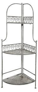 Raft de gradina, gri, din metal, aspect vintage