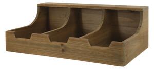 Raft organizator, natur, din lemn masiv, cu 3 compartimente, Gaal