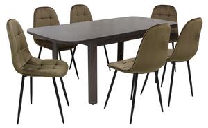 Set masă extensibilă Roma Wenge cu 6 Scaune Gya Maro