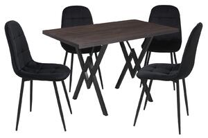 Set masă fixă Arta Wenge cu 4 scaune Gya Negru