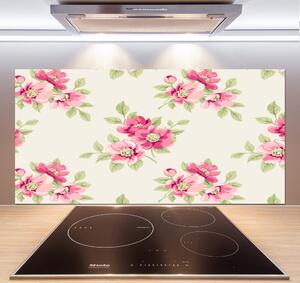 Panou sticlă decorativa bucătărie model floral