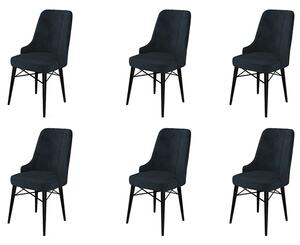 Set de scaune de sufragerie Pare Anthracite and Black, 6bucăți, 6 buc