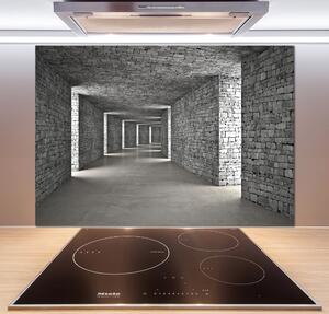 Panou sticlă decorativa bucătărie tunel Cărămidă