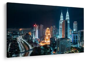 Tablou - Noaptea în Kuala Lumpur (90x60 cm)