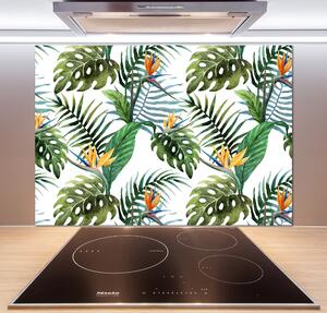 Sticlă printata bucătărie flori tropicale