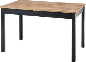 Masa extensibila GREG, stejar/negru, PAL, 124/168x74x75 cm