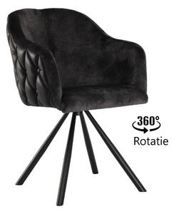 Scaun din catifea si piele cu picioare trepied ✔ model AURORA