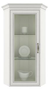 Vitrina de colt TIFFANY (Tiffy), alb vintage, PAL laminat, sticla, 52x