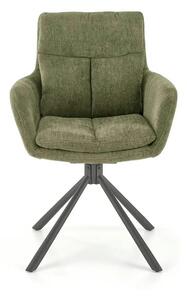 Scaun rotativ K495, verde/negru, stofa clasica/metal, 60x65x87 cm