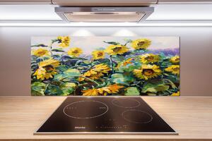 Panou sticlă decorativa bucătărie Floarea soarelui
