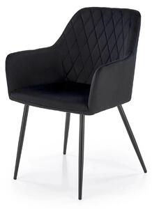Scaun tapitat negru K558, stofa catifelata/metal, 59x60x86 cm