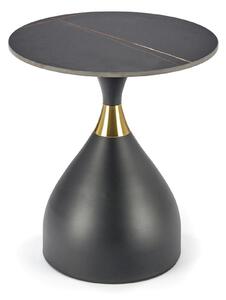 Masuta de cafea metal/ceramica SCALITA, negru cu efect de marmura/auri