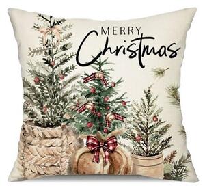 Fata de perna de Craciun BOHO CHRISTMAS 45x45 cm, crem