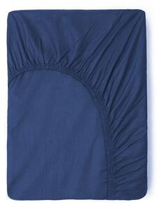 Cearșaf elastic din bumbac Good Morning, 90 x 200 cm, albastru închis
