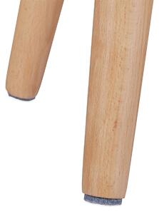 Taburet rotund tapitat cu spatiu depozitare, picioare lemn masiv, 455 cm, Gri inchis