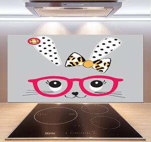 Sticlă pentru bucătărie Iepure cu ochelari