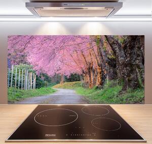 Panou perete bucătărie flori de cireș