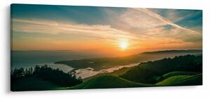 Tablou cu soarele răsărind deasupra mării (120x50 cm)