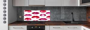 Panou sticlă decorativa bucătărie buze rosii